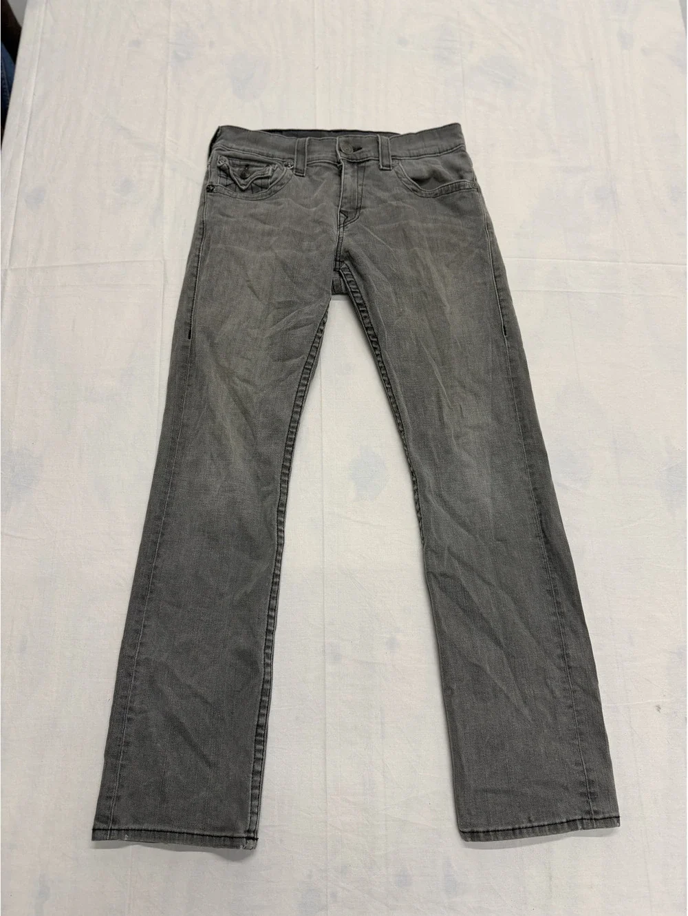 True Religion Gray Denim Jeans Size 32 Made in USA
